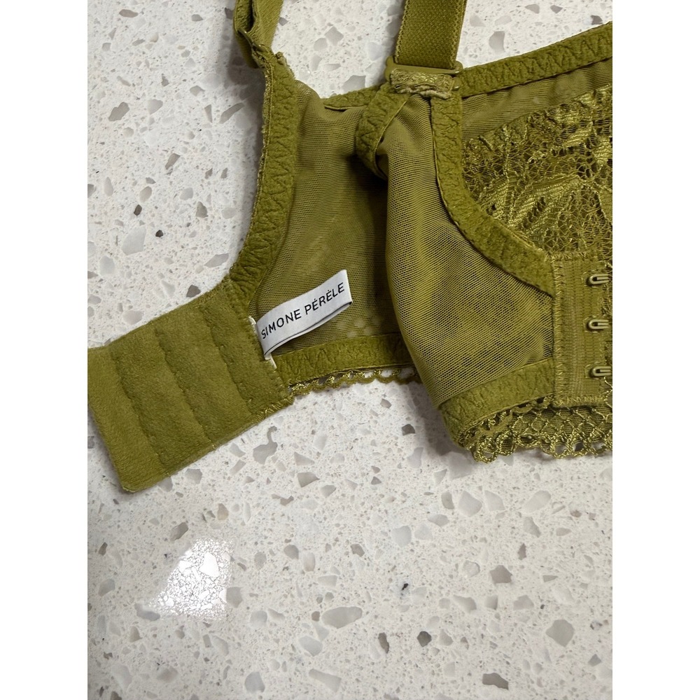 Simone Perele Olive Green Floral Lace Underwire Bra and Brief Lingerie Set READ! - Picture 5 of 12